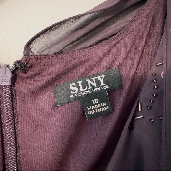 S.L. Fashions Women's Long Cape Dress, Deep Plum( brand new) - Picture 4 of 7